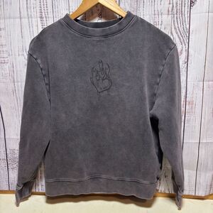 Vans Sweatshirt Womens Small Gray Long Sleeve Crew Neck Graphic Pullover